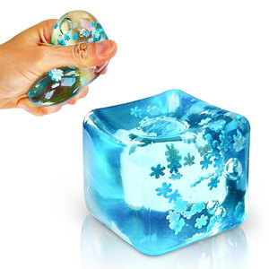 Highly Transparent Large <b>Squeeze</b> Sensory Toys Relief Squishy Fidget Toys Decompressed Funny Colorful Ice Cubes Stress <b>Balls</b> - Product Image 1