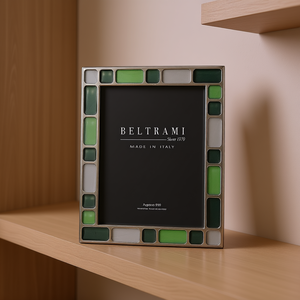 Beltrami Silver Plated Wood Structure Embossing <b>Printing</b> Durable Photo <b>Frame</b> Rectangle 999 Pure Silver Italian Made - Product Image 3