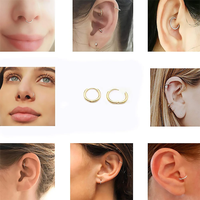 Aros de Acero Inoxidable, Pequeños, Dorados, Clásicos, para Mujeres y Hombres, Tamaños Interiores de 8/10/12/14/16/18/20 mm