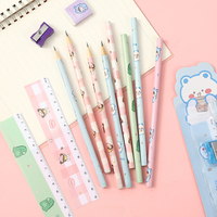 Ensemble de crayons d'école mignons OEM en bois pour étudiants