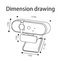 Module de caméra USB2.0 UVC LLGCAM 2MP 1080P avec boîtier, reconnaissance faciale 100 °   Objectif FOV 4,13 mm Obturateur à rouleau 120x27 mm