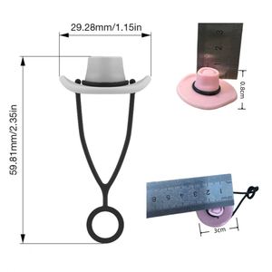 Tapas de silicona reutilizables personalizadas de 6-10 mm para vasos, a prueba de polvo, con diseño de sombrero de vaquero, populares, a prueba de fugas, para tapas de vasos. - Product Image 2