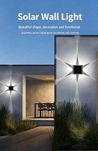 Hot selling black IP65 waterproof solar wall <b>light</b> 8LED outdoor staircase <b>corridor</b> and garden decoration LED <b>light</b> - Product Image 6