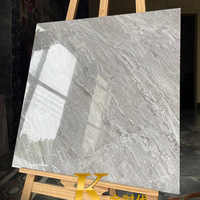 Nouvelles bordures en porcelaine polie 60x60cm à texture pierre, résistantes aux acides, antidérapantes et antibactériennes pour salon moderne et appartement