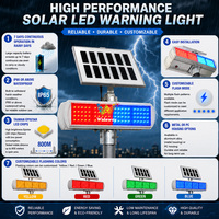 Luz de Advertencia Intermitente LED Solar de Alta Calidad, Roja y Azul, Baliza Estroboscópica de Alta Visibilidad para Mantenimiento de Carreteras y Equipo de Seguridad