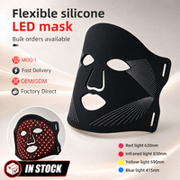 Masque facial de luminothérapie rouge en stock, 4 modes, 78 LED 5050, rechargeable USB-C, masque de beauté