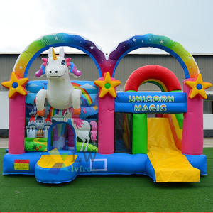 <span class=keywords><strong>2022</strong></span> colorido unicornio 5-en-1 castillo inflable para saltar Combo Slide Durable Bouncer House con tobogán para niños - Product Image 2