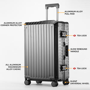 20-28 Inch Full Aluminum Suitcase Luxury Classic Business Travel Carry-On Suitcase Durable Zipperless Metal <strong>Luggage</strong> TSA Lock - Product Image 2