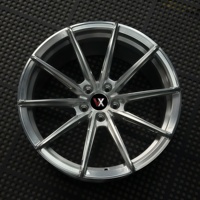 Jantes forgées VeroX 1 pièce, finition argent brossé, 5 branches, en alliage, compatibles BMW, Mercedes-Benz, Audi, Porsche, Tesla, Lexus