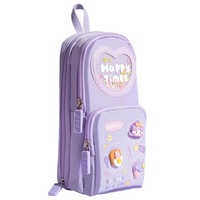 Trousse à crayons en tissu grande capacité, sac de papeterie élégant pour garçons et filles, sac à livres portable pour collégiens, style caviar