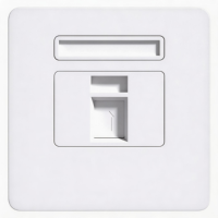 Placa de pared individual tipo 86 con RJ45, blanca, para Ethernet CAT5E CAT6 CAT6A CAT7, panel de toma LAN para hogar y oficina, con certificación CE ROHS REACH