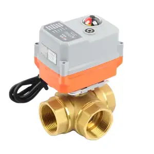 Van Động Cơ 3 Chiều 12V Van Điều Khiển Bằng Điện Dn20 Van Điều Khiển Bằng Đồng Có Động Cơ 25DN Dn32 Không Dây Bật Và Tắt 100Mm