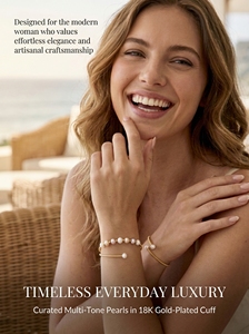 Daily Elegance กำไลข้อมือมุกหลายสีเคลือบทอง 18K – กำไลเปิดแบบมินิมอลทำมือสำหรับผู้หญิง ออกแบบที่ฮ่องกง - Product Image 6