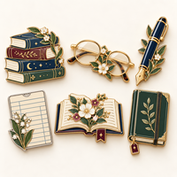 Broches personnalisées en émail sur le thème de la littérature pour lecteurs, bibliothèques, écoles, événements, cadeaux et collectionneurs