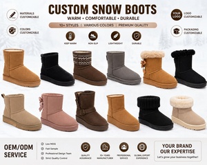 Wholesale Winter Women Platform Fur Lined Sneakers Suede Lace-Up Warm Snow Boots Anti-Slip Thick Sole Casual Ankle <b>Booties</b> - Product Image 6