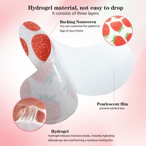 Mascarilla de Hidrogel Desechable <span class=keywords><strong>para</strong></span> Ojos con Diseño de Fresa y Té Verde de Algas Marinas, Hidratante, Iluminadora, Vegana, Seca, OEM, ODM, Marca Privada - Product Image 2