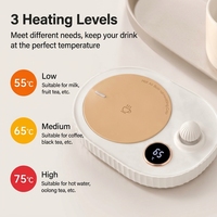 Pemanas Listrik Suhu Konstan untuk Luar Ruangan & Mobil, Coaster ABS+Silikon, Plug-In 20W, Kontrol Tombol, Kemasan Kotak Hadiah