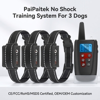 PaiPaitek Wiederaufladbares Schockfreies Hundetrainingshalsband mit Fernbedienung für 3 Hunde Anti-Bell IPX7 Wasserdicht mit Ton & Vibration