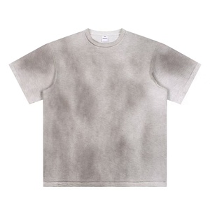 T-shirt Oversize da Uomo American Hype Dipinta a Mano a Maniche Corte, Stile High Street US Streetwear, Effetto Cotone-Lino - Product Image 3
