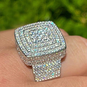 Anello da Uomo DJ093 Stile Hip-Hop con Diamante e Pietra Naturale, Design Quadrato, Gioiello per Uso Quotidiano - Product Image 5