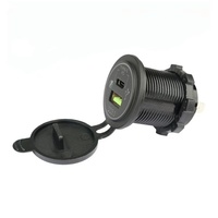Chargeur de voiture double USB 48W PD QC3.0 12V 24V à montage sur panneau avec couvercle rabattable pour voitures, bateaux, camping-cars