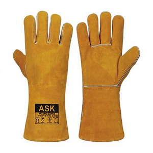 Gants de soudage résistants à la chaleur en cuir de vachette, gants de sécurité industriels pour soudage MIG TIG à l'arc - Product Image 1