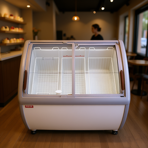 Vevor Vitrine Réfrigérée Commerciale pour Crèmes Glacées 9,3 pi³ avec 3 Paniers en Fil Métallique Porte Coulissante Armoire Congélateur à Gelato pour Restaurant - Product Image 2