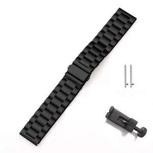 Las mejores ventas de tres cuentas de acero inoxidable correa de reloj inteligente 18mm 20mm 22mm para Galaxy Watch 4/5/6 para <span class=keywords><strong>Huawei</strong></span> GT4 correa de reloj - Product Image 5