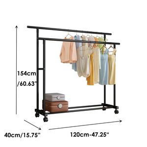 Perchero Metálico de Estilo <span class=keywords><strong>Simple</strong></span> BZ-MCR41 con Estante y Colgador de Ropa para Sala de Estar, Incluye Almacenamiento para Bolsos - Product Image 6