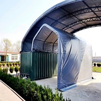 Abri latéral pour conteneur à structure simple 6x3,5m, auvent mural pour voiture