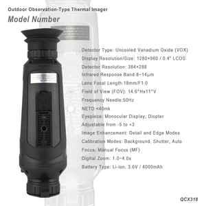 Qcnv qcx318 nhiệt ngoài trời hình ảnh một mắt 384*288 hồng ngoại Độ phân giải con trỏ <span class=keywords><strong>laser</strong></span> con trỏ <span class=keywords><strong>laser</strong></span> hotspot theo dõi săn bắn - Product Image 4