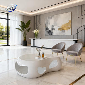 Table basse moderne en fibre de verre en forme de nuage pour salon et usage extérieur - Product Image 4