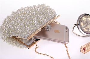 Wholesale Fashion Elegant Handmade Beaded <strong>Handbag</strong> Women Clutch Purse Lady <strong>Pearl</strong> Evening Bag - Product Image 4
