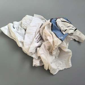 ผ้าเช็ดทำความสะอาดอุตสาหกรรมแบบใช้ซ้ำได้ ผลิตจากผ้าฝ้ายคุณภาพสูง ราคาประหยัด สีขาว พิมพ์ลาย เหมาะสำหรับทำความสะอาดในโรงงาน - Product Image 1