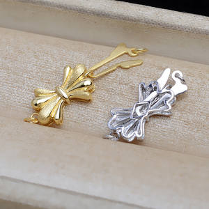 Collar de Plata S925 con Lazo, Pulsera, Cadena para Suéter, Accesorios de Joyería DIY, Hebilla de Inserción en Forma de V 5319 - Product Image 2