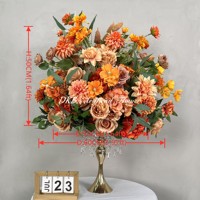 Centros de Mesa Modernos de Alta Calidad para Bodas, Decoraciones de Mesa, Bolas de Flores de Seda Color Naranja Quemado