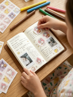 Rouleau d'autocollants adhésifs imperméables en cuivre à motif Kawaii, décoratifs et esthétiques, pour scrapbooking et journalisation
