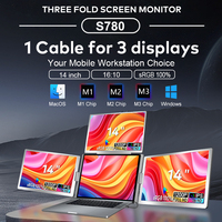 Moniteur d'extension triple écran 14 pouces OEM/ODM à moule privé, entièrement compatible avec Mac/Windows, prix usine pour les professionnels