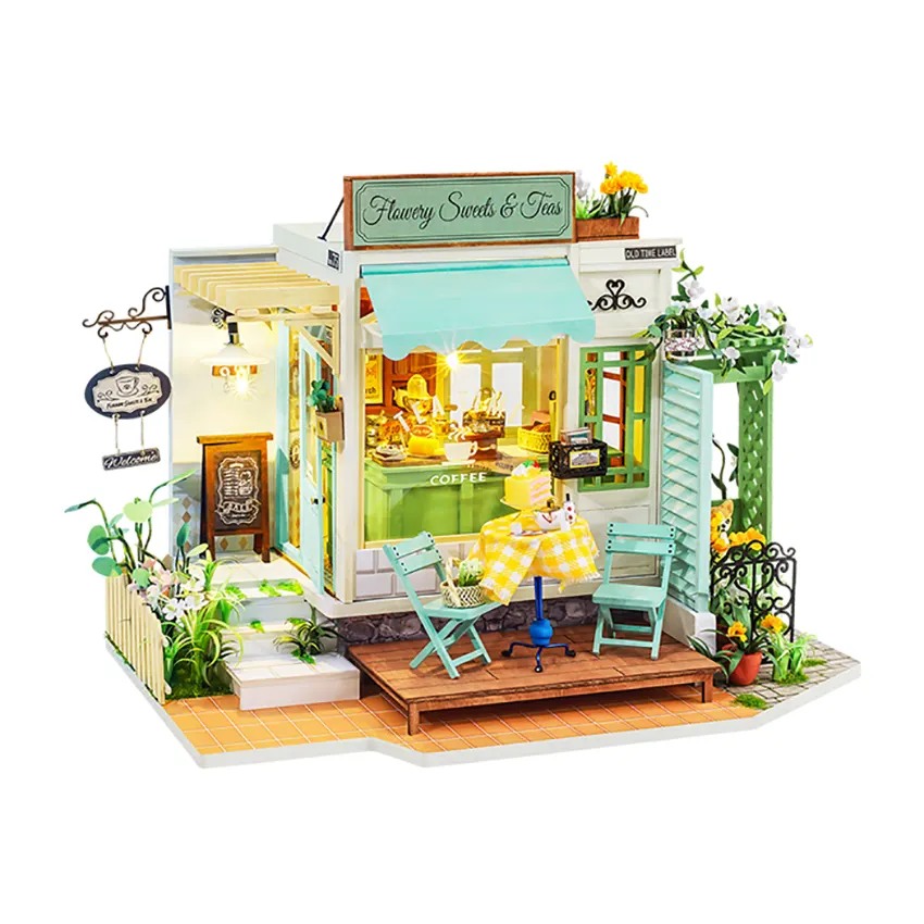 Robotime – maison de poupée DG146, maison de poupée, bonbons floraux, diy, miniature, maison de poupée en bois, faite à la main, livraison directe, offre spéciale