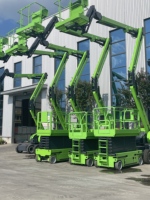 Plateforme élévatrice araignée électrique compacte sur chenilles hydrauliques pour travaux en hauteur, entretien de bâtiments et élagage d'arbres