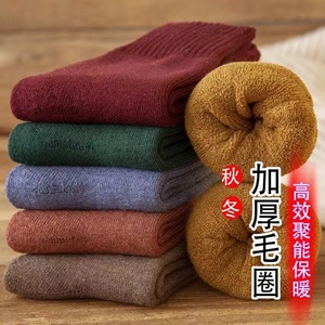 Women's Autumn Winter Thick Terry Thermal Socks Solid Color Polyester Fleece Lined Warm Long Socks <strong>Maternity</strong> Socks - Product Image 1