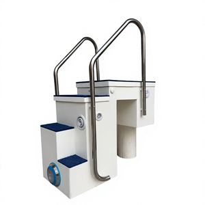 Pipeless Wall-Mounted Swimming <strong>Pool</strong> <strong>Filter</strong> <strong>with</strong> Integrated Stainless Steel Ladder &amp; LED Underwater Light - Product Image 5