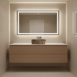 Lavabo de Piedra Fósil para Baño, 17.7x13.8x5.9 Pulgadas, Forma Irregular, Pulido, Montaje en Pared o Sobre Encimera - Product Image 2