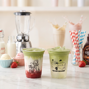 Gobelets en plastique personnalisés pour milkshake, smoothie, service de milkshake, gobelets ronds transparents en PP jetables à emporter avec glaçons - Product Image 1