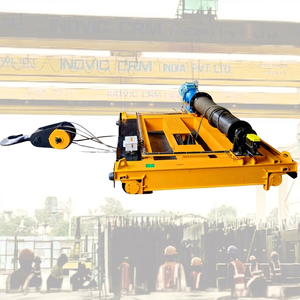 Grue électrique robuste INOVIC CRM 15 tonnes, type EOT, avec câble métallique |   Chariot motorisé à double poutre pour pont roulant industriel - Product Image 1
