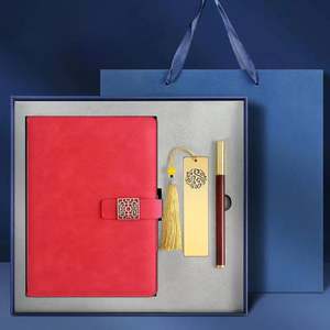 Vente en gros Cahier d'entreprise en cuir Cahier de luxe avec logo personnalisé pour coffrets Cadeaux Boîte cadeau promotionnelle avec stylo/ - Product Image 1