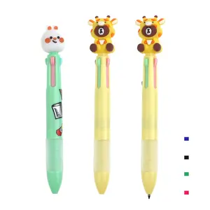 custom cute kawaii cartoon 4 Colors Pen in One Multi-colored Ballpoint mini Pen ballPoint Pen for student