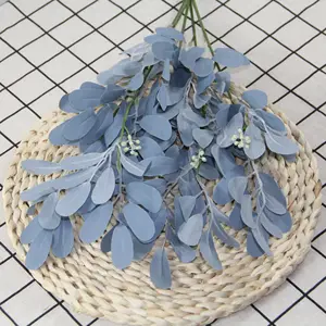 High quality jujube artificial leaves dark blue plant for wedding event decoration