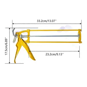 Jeringa de barril tipo esqueleto de silicona metálica, máquina de cartucho de doble componente, pistola adhesiva MMA, pistola de calafateo profesional