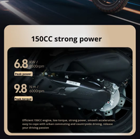 Газовый скутер ADV 200cc с ЖК-дисплеем, двигателем с водяным охлаждением, EFI, ABS, дисковыми тормозами, автоматической коробкой передач, максимальная скорость 120 км/ч, 4-тактный.